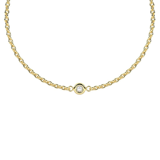 Bracciale Kidult Infinity in acciaio pvd oro diamante lab-grown 16 cm