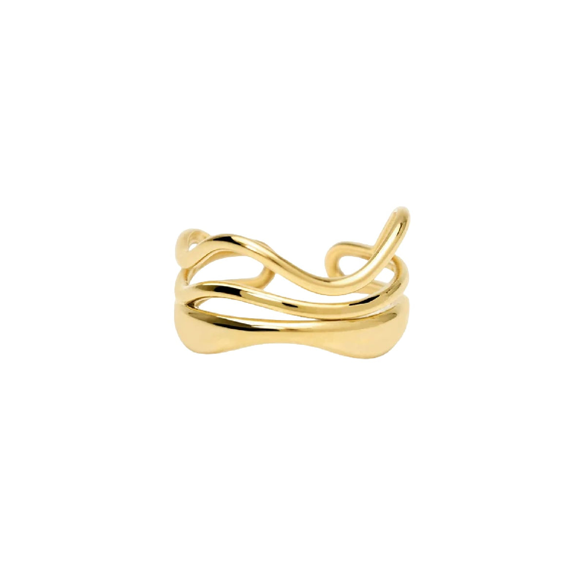 Anello aperto Kidult Style 104 in acciaio dorato multifilo Regolabile dalla 11 alla 19
