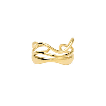 Anello aperto Kidult Style 104 in acciaio dorato multifilo Regolabile dalla 11 alla 19
