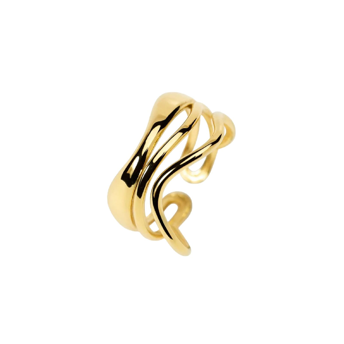 Anello aperto Kidult Style 104 in acciaio dorato multifilo Regolabile dalla 11 alla 19