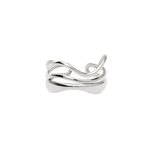 Anello aperto Kidult Style 104 in acciaio multifilo Regolabile dalla 11 alla 19