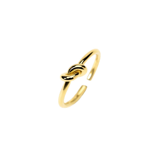 Anello aperto Kidult Style 95 in acciaio dorato con nodo Regolabile dalla 11 alla 19