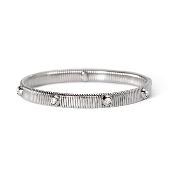 Bracciale rigido Kidult Style in acciaio con cristalli bianchi Rigido