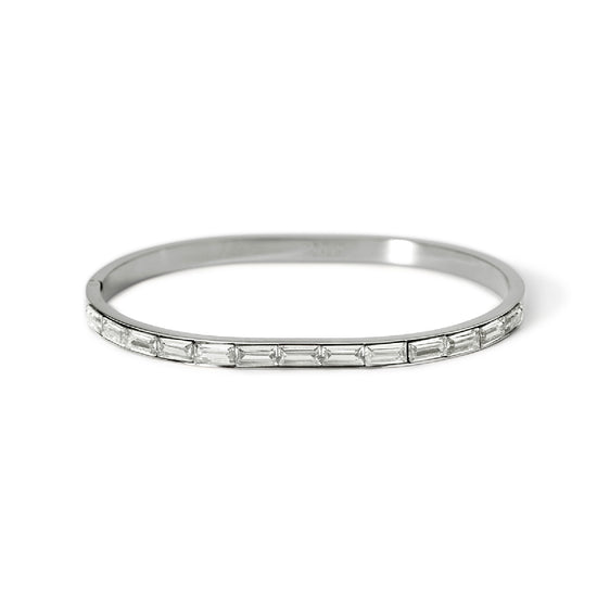 Bracciale rigido donna Kidult Style in acciaio con zirconi Rigido