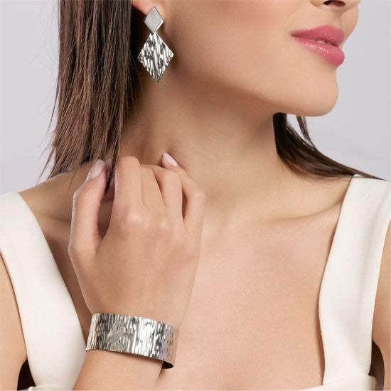 Bracciale rigido Kidult Style da donna in acciaio lavorato Rigido