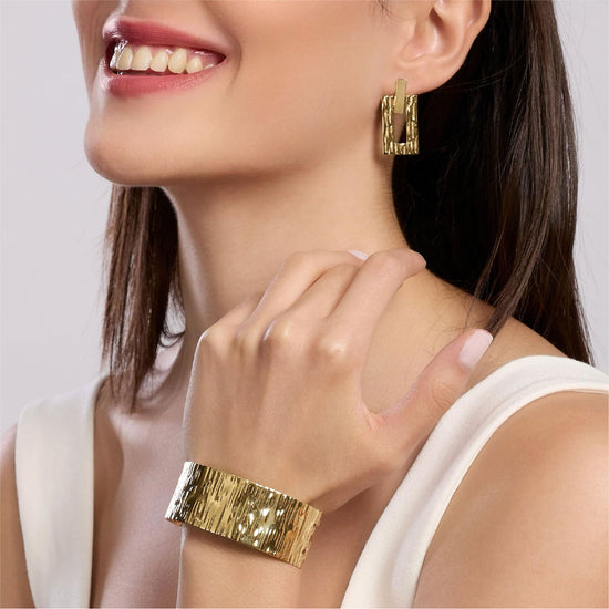 Bracciale rigido Kidult Style da donna in acciaio dorato Rigido