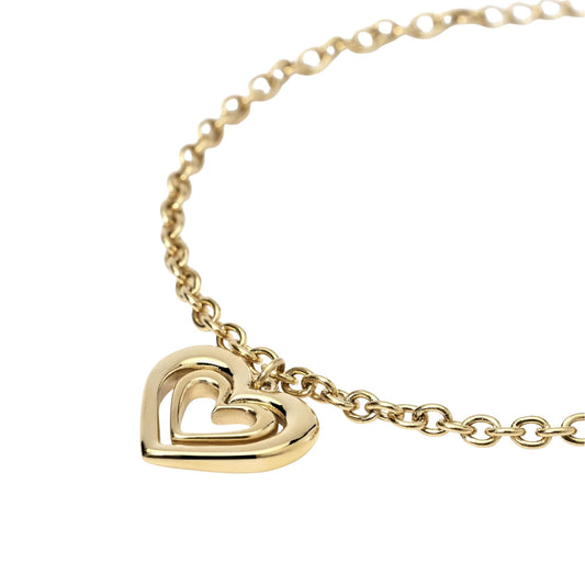 Bracciale catena Kidult Style acciaio dorato e cuore pendente Regolabile 16-19 cm