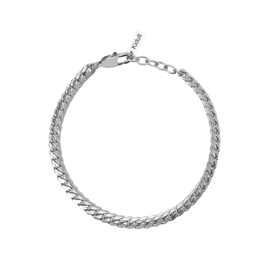 Bracciale Kidult Style in acciaio catena piatta da uomo 21 cm