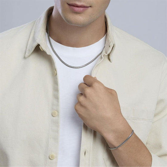 Bracciale Kidult Style in acciaio catena snake da uomo 21 cm