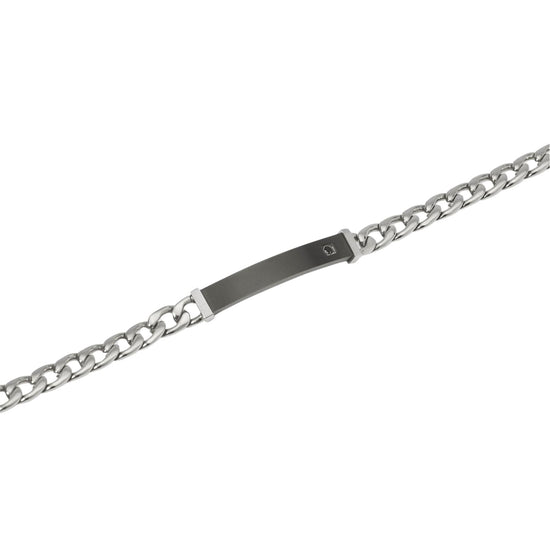 Bracciale Kidult Style in acciaio pvd nero con targa da uomo 21 cm