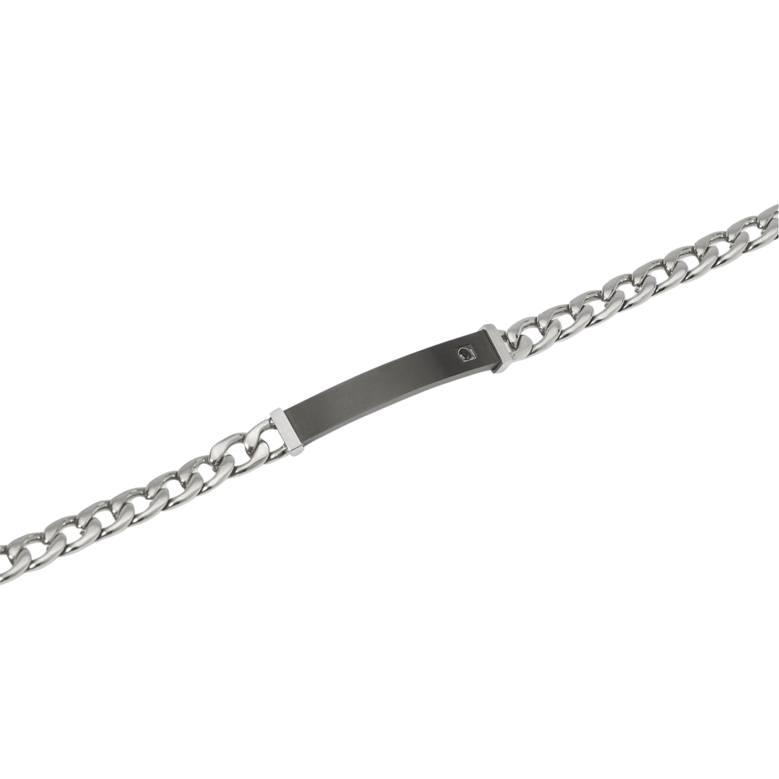 Bracciale Kidult Style in acciaio pvd nero con targa da uomo 21 cm