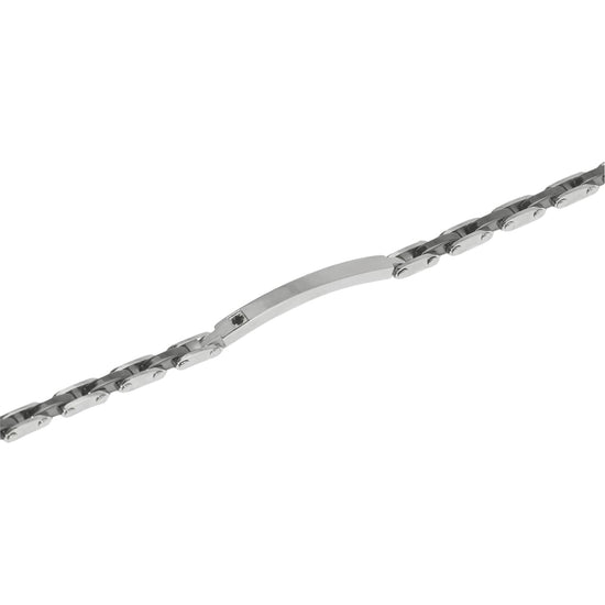 Bracciale Kidult Style in acciaio pvd gun e ceramica da uomo 21 cm