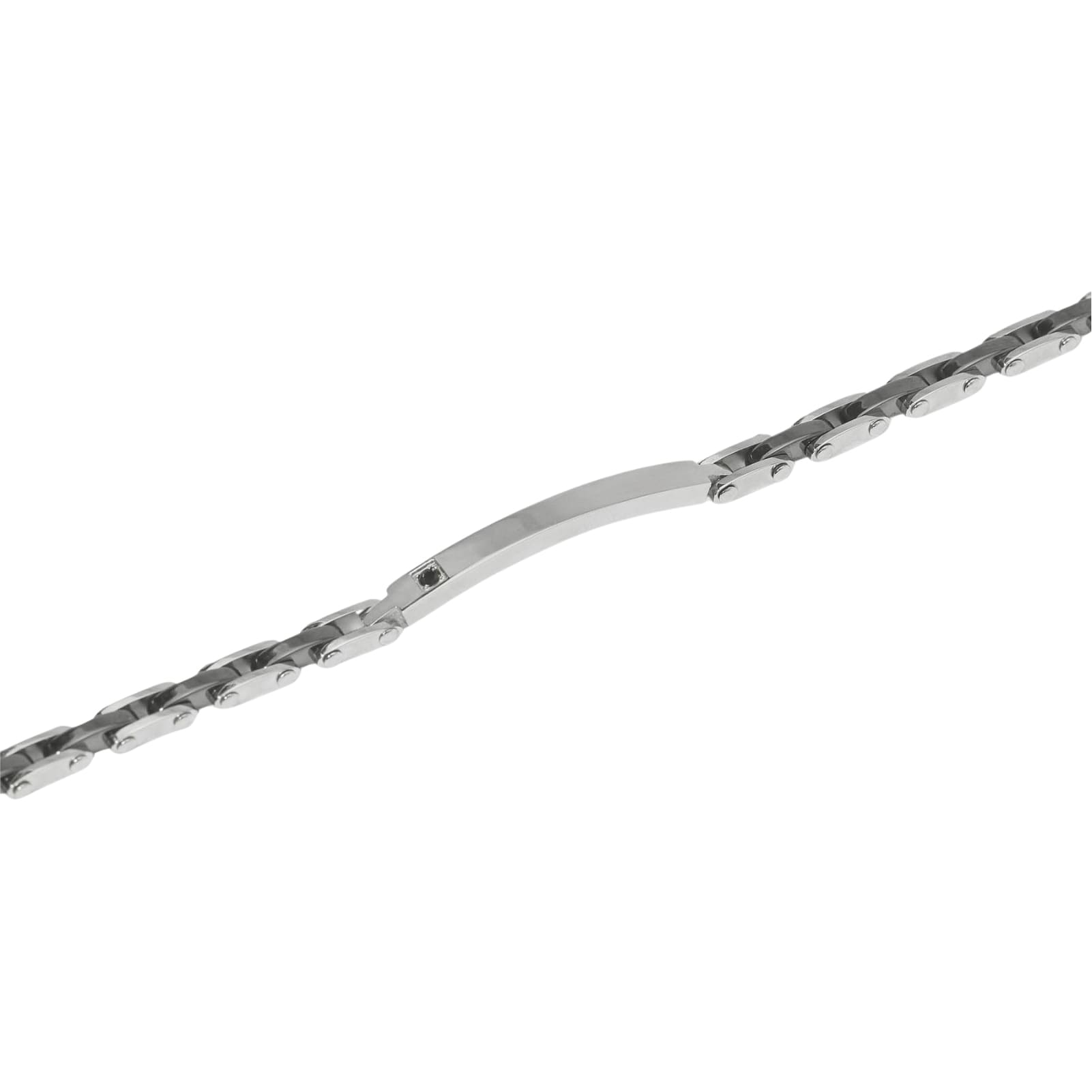 Bracciale Kidult Style in acciaio pvd gun e ceramica da uomo 21 cm