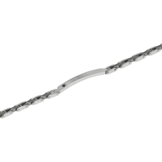 Bracciale Kidult Style in acciaio pvd gun e ceramica da uomo 21 cm