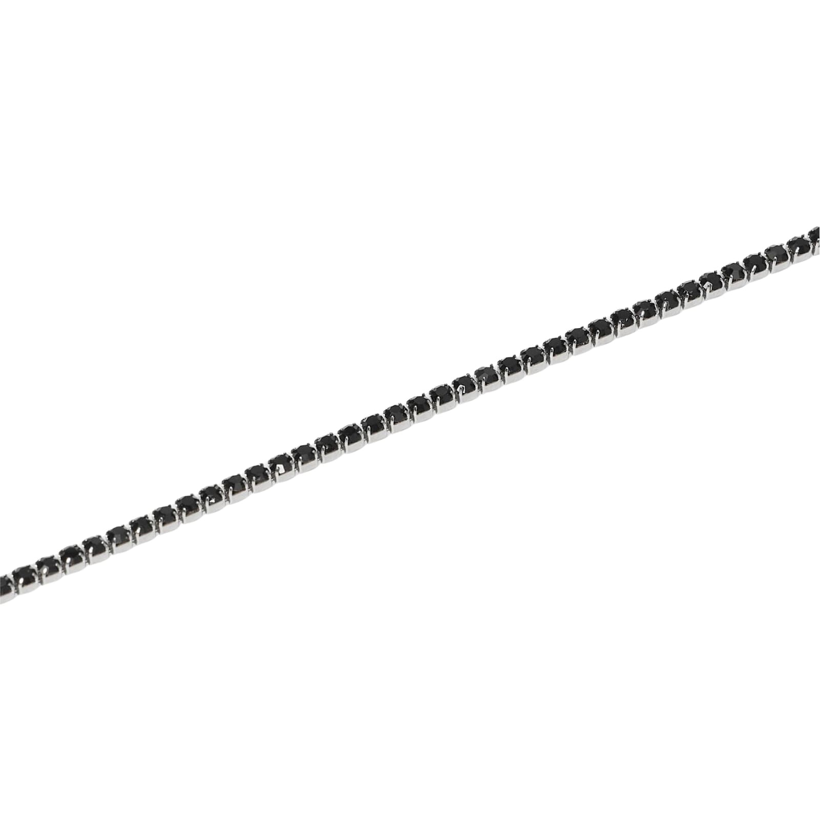 Bracciale Kidult Style in acciaio cristalli neri da uomo 20,5 cm