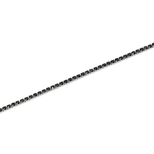 Bracciale Kidult Style in acciaio cristalli neri da uomo 20,5 cm