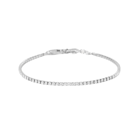 Bracciale Kidult Style in acciaio cristalli bianchi piccoli 20,5 cm