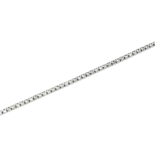 Bracciale Kidult Style in acciaio cristalli bianchi piccoli 20,5 cm