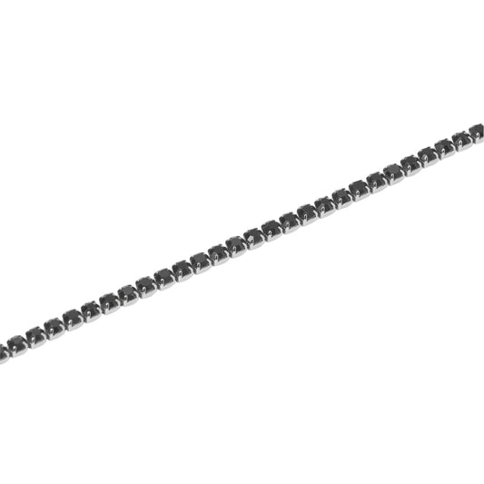 Bracciale tennis Kidult Style in acciaio e cristalli neri 20 cm