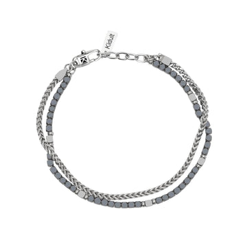 Bracciale catena Kidult Style in acciaio ematite da uomo 21 cm