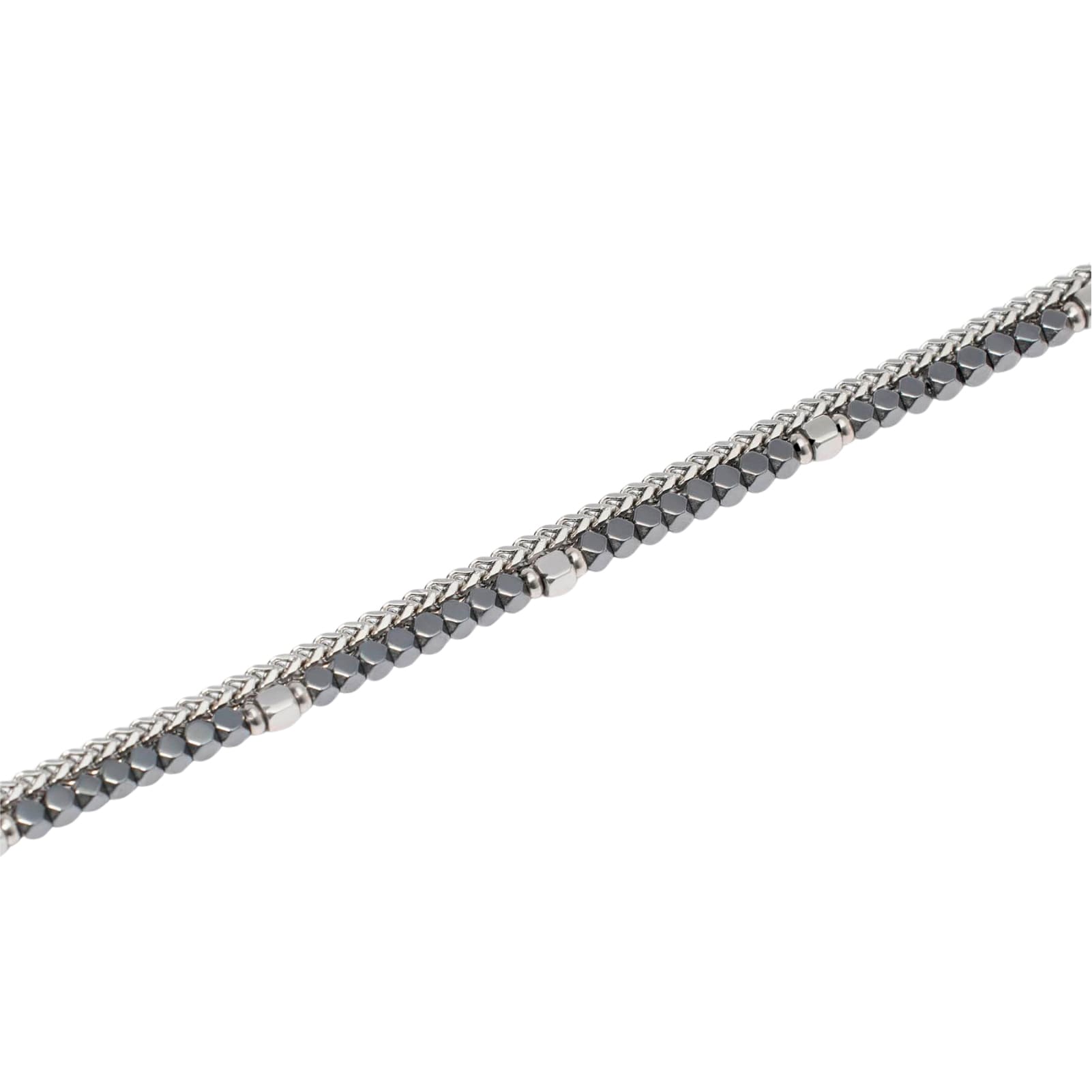 Bracciale catena Kidult Style in acciaio ematite da uomo 21 cm