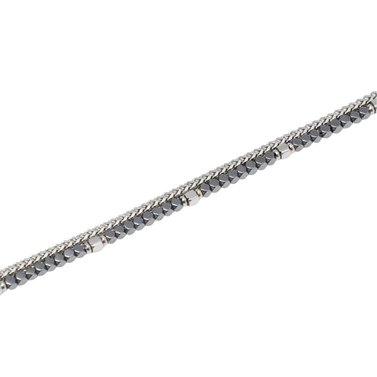 Bracciale catena Kidult Style in acciaio ematite da uomo 21 cm