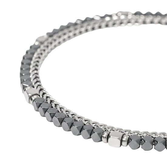 Bracciale catena Kidult Style in acciaio ematite da uomo 21 cm