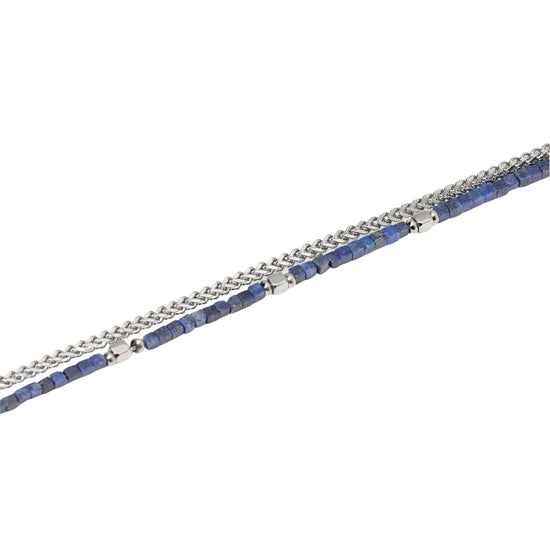 Bracciale catena Kidult Style in acciaio sodalite blu da uomo 21 cm