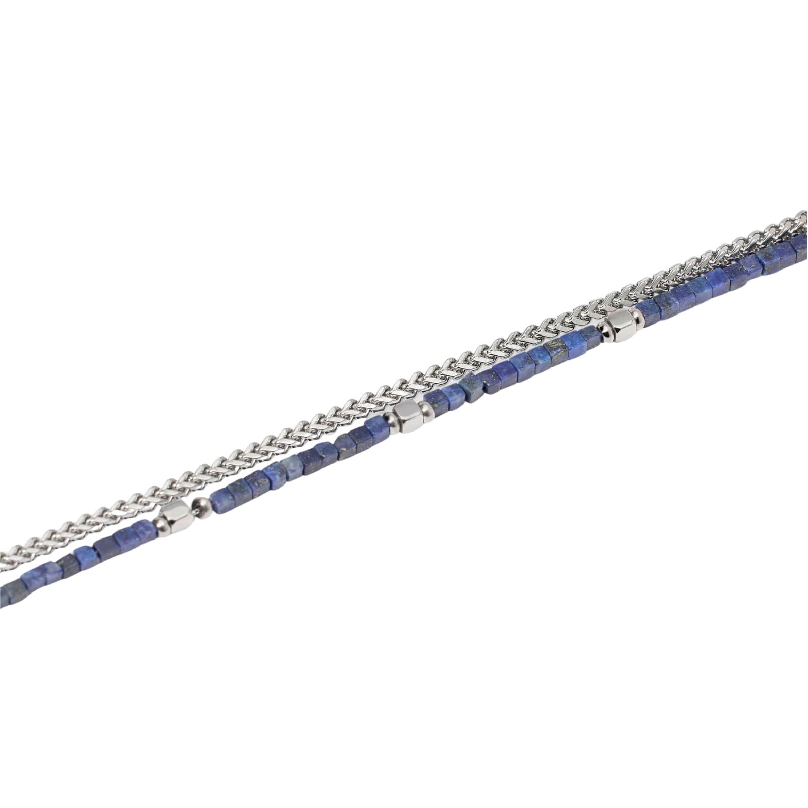 Bracciale catena Kidult Style in acciaio sodalite blu da uomo 21 cm