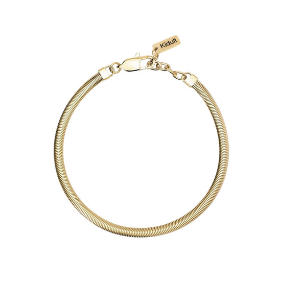 Bracciale Kidult Style in acciaio pvd oro catena snake da uomo 21 cm