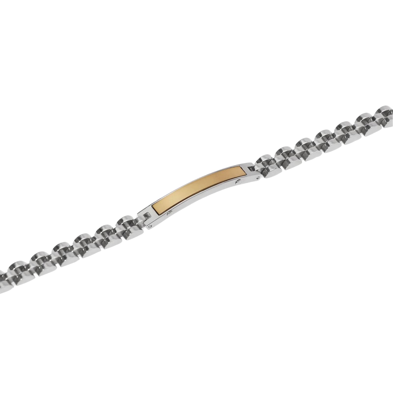Bracciale Kidult Style in acciaio con targa dorata da uomo 20,5 cm