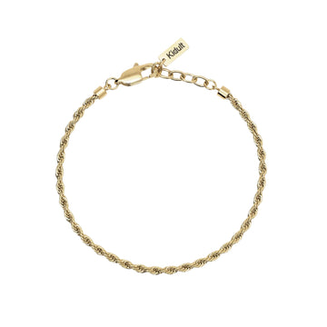 Bracciale Kidult Style in acciaio pvd oro catena corda da uomo 21 cm