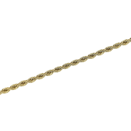 Bracciale Kidult Style in acciaio pvd oro catena corda da uomo 21 cm