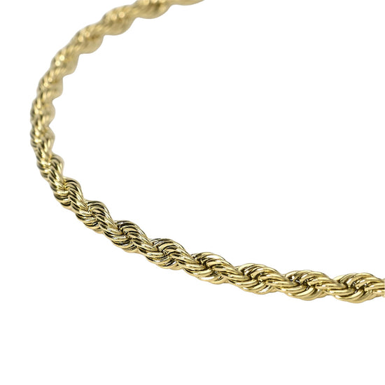 Bracciale Kidult Style in acciaio pvd oro catena corda da uomo 21 cm