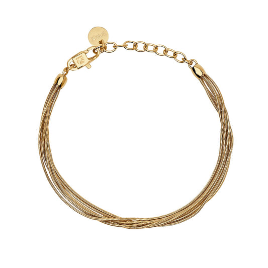 Bracciale multifilo Kidult Style in acciaio con catene snake 19 cm