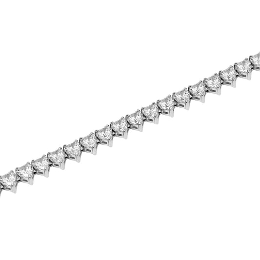 Bracciale tennis Kidult Style in acciaio con zirconi a cuore 19 cm