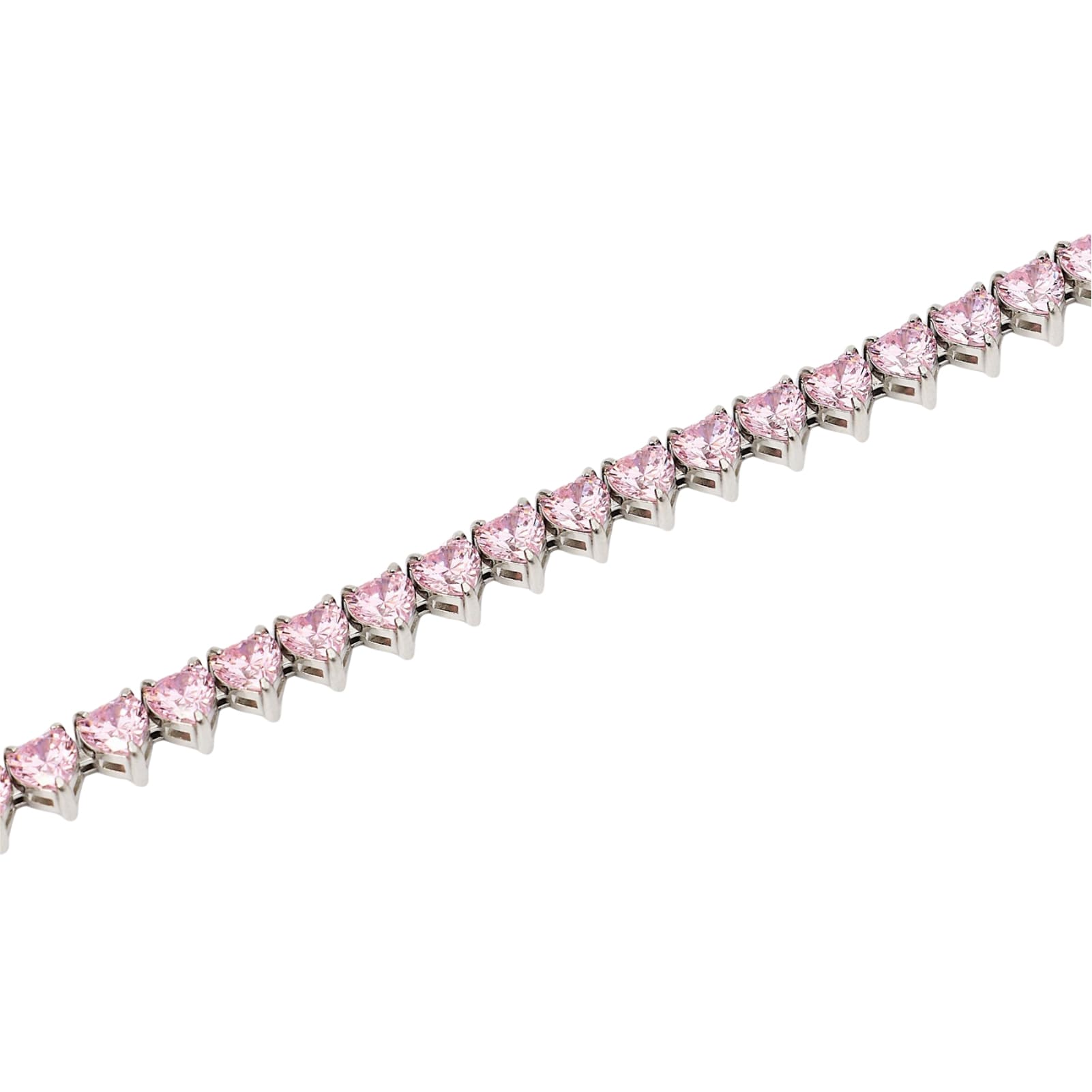 Bracciale tennis Kidult Style in acciaio con zirconi rosa 19 cm
