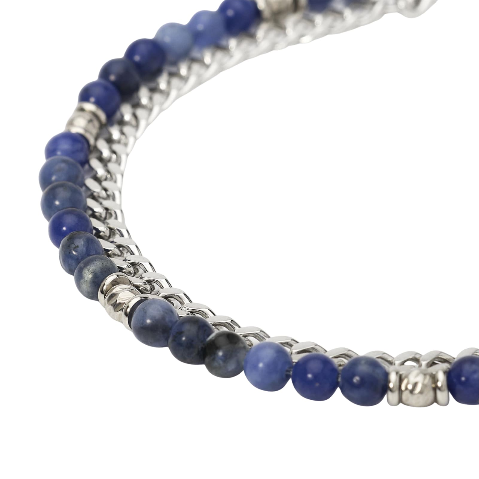 Bracciale catena Kidult Style in acciaio e sodalite da uomo 21 cm