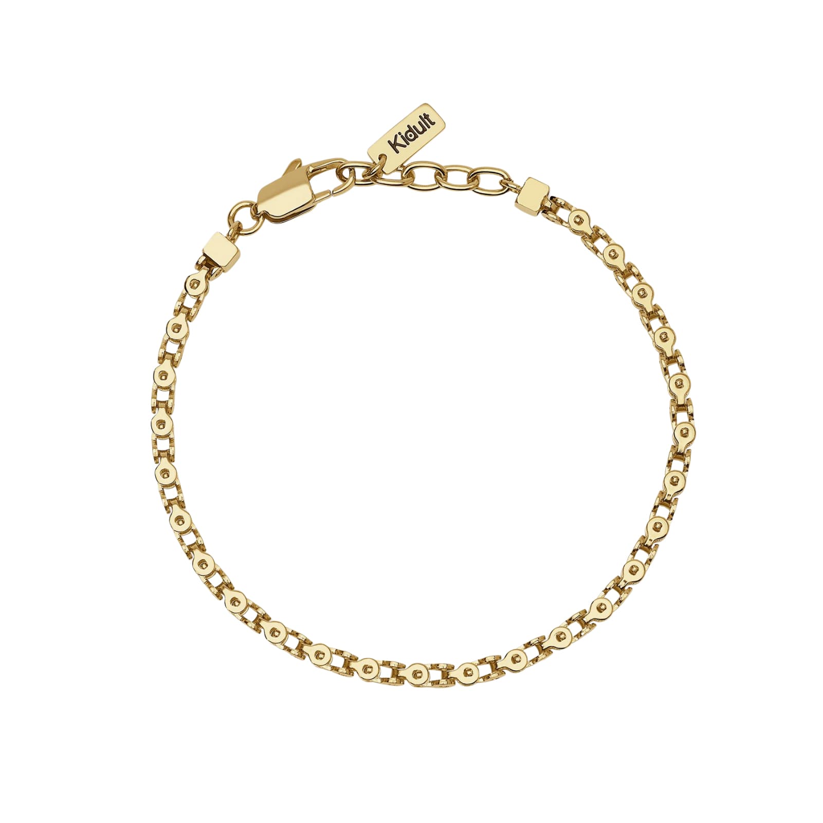 Bracciale Kidult Style acciaio dorato e catena fancy da uomo 21 cm
