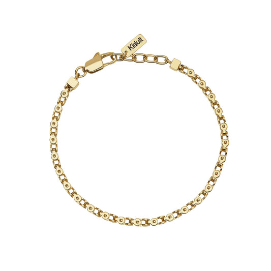 Bracciale Kidult Style acciaio dorato e catena fancy da uomo 21 cm