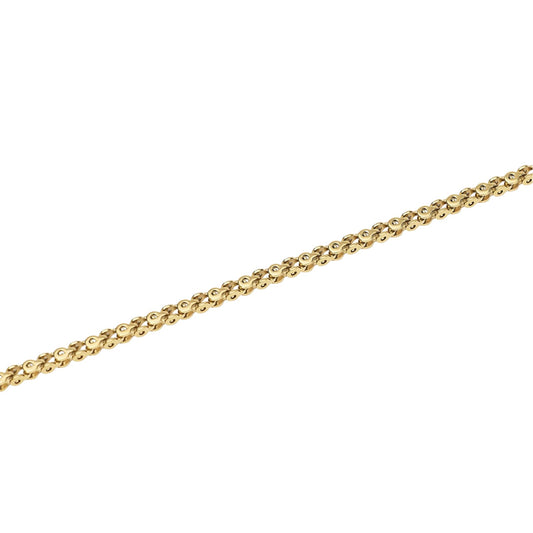 Bracciale Kidult Style acciaio dorato e catena fancy da uomo 21 cm