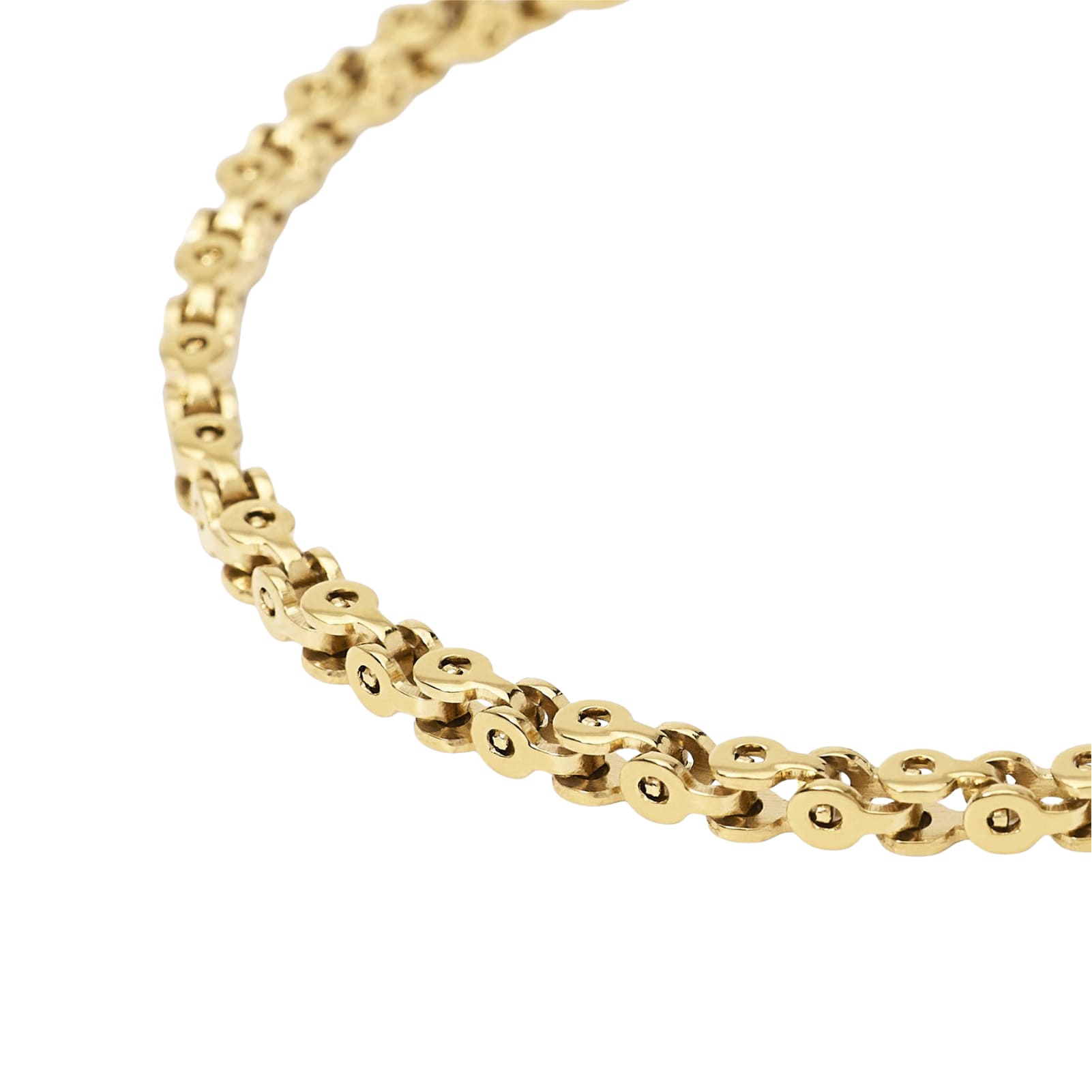 Bracciale Kidult Style acciaio dorato e catena fancy da uomo 21 cm
