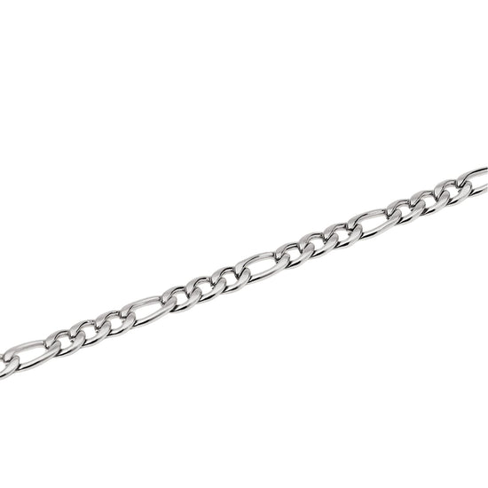 Bracciale Kidult Style in acciaio con catena figaro da uomo 21 cm