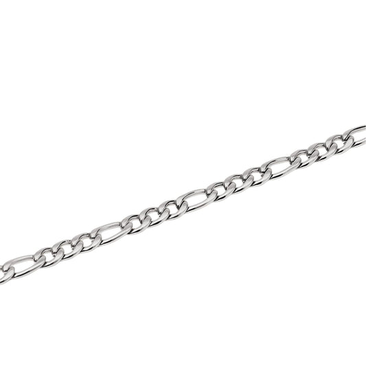 Bracciale Kidult Style in acciaio con catena figaro da uomo 21 cm