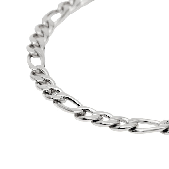 Bracciale Kidult Style in acciaio con catena figaro da uomo 21 cm