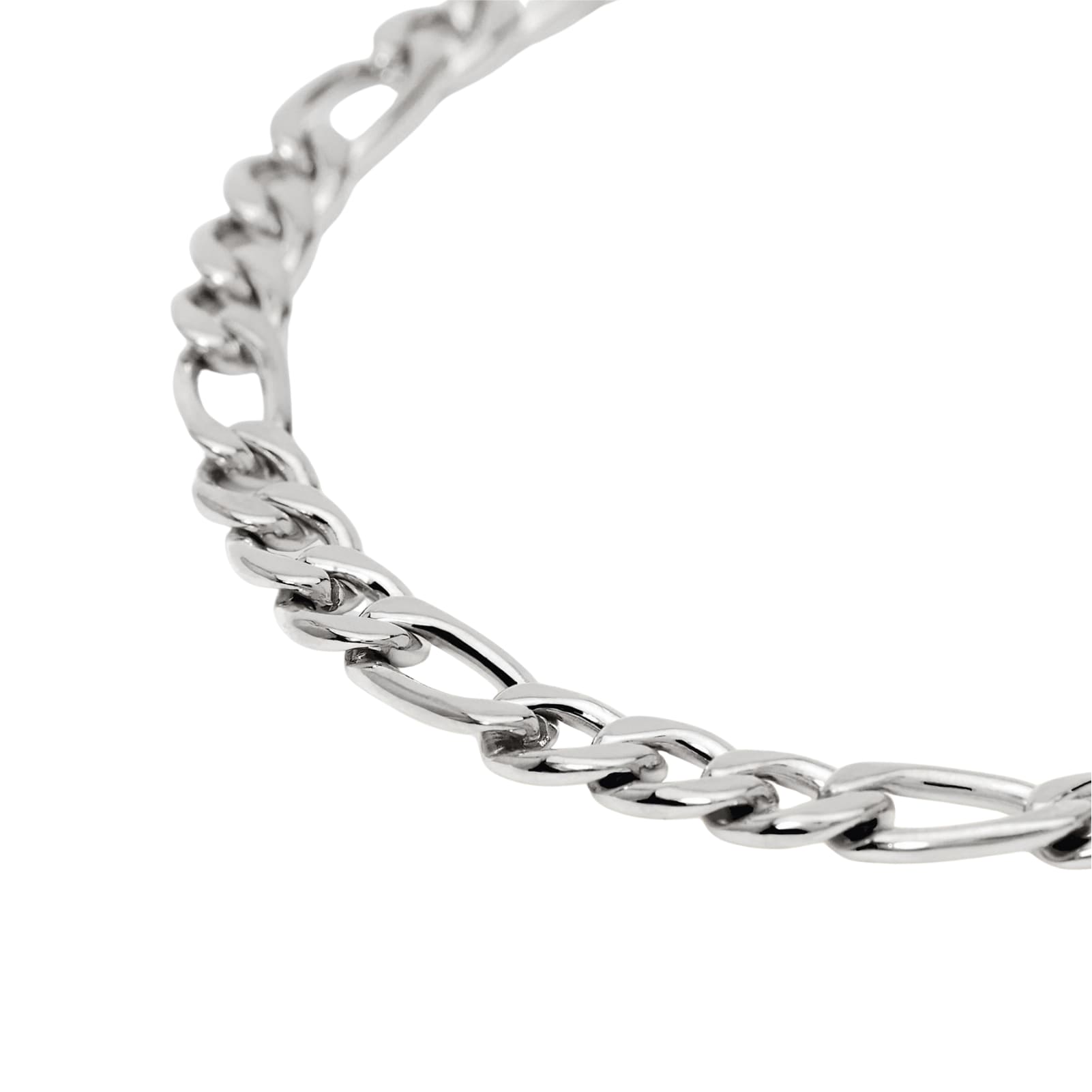 Bracciale Kidult Style in acciaio con catena figaro da uomo 21 cm