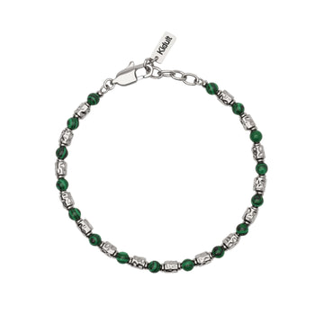 Bracciale Kidult Style in acciaio con malachite vede da uomo 21 cm