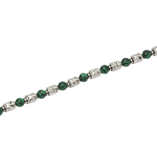 Bracciale Kidult Style in acciaio con malachite vede da uomo 21 cm