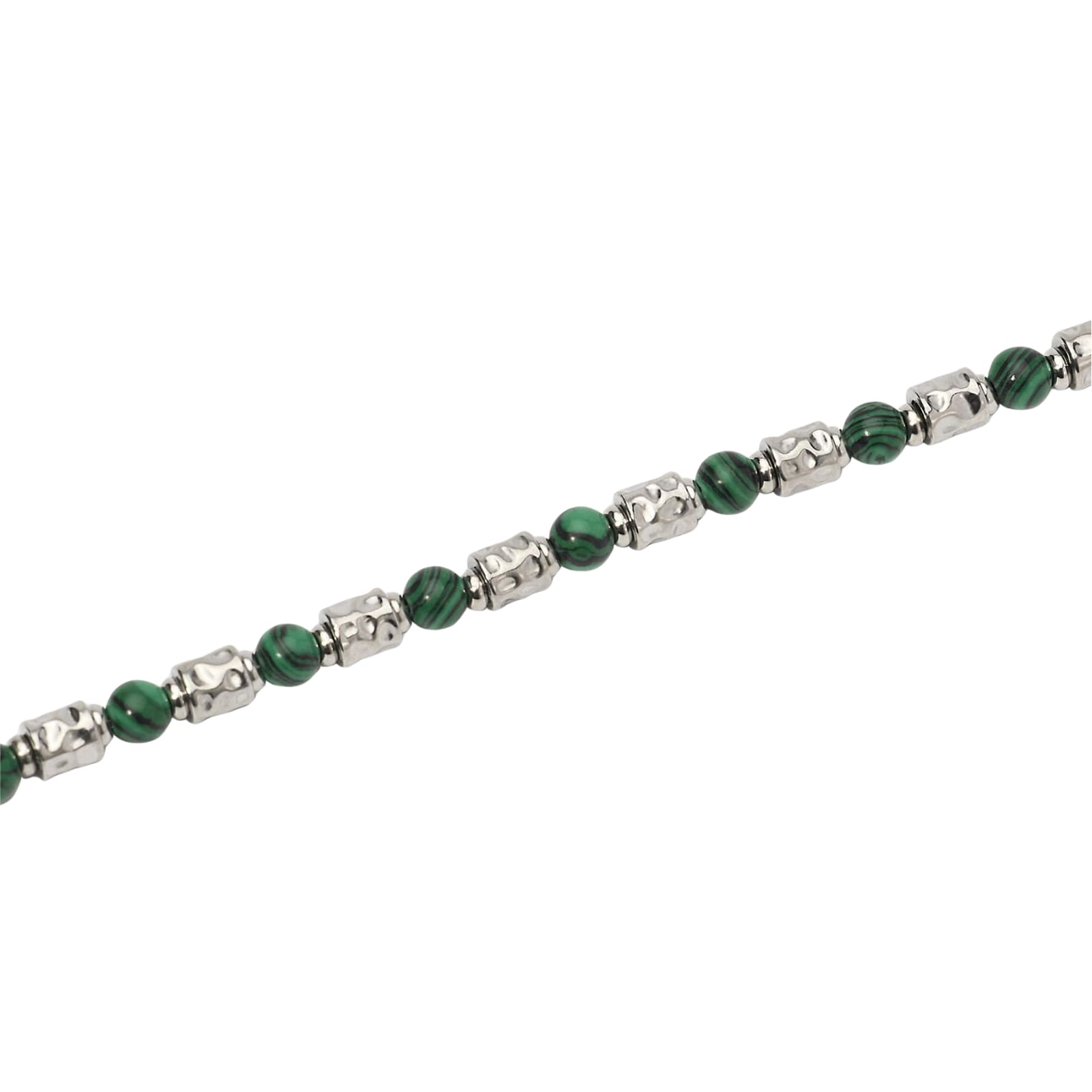 Bracciale Kidult Style in acciaio con malachite vede da uomo 21 cm