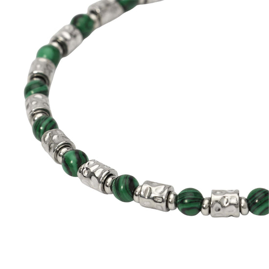 Bracciale Kidult Style in acciaio con malachite vede da uomo 21 cm